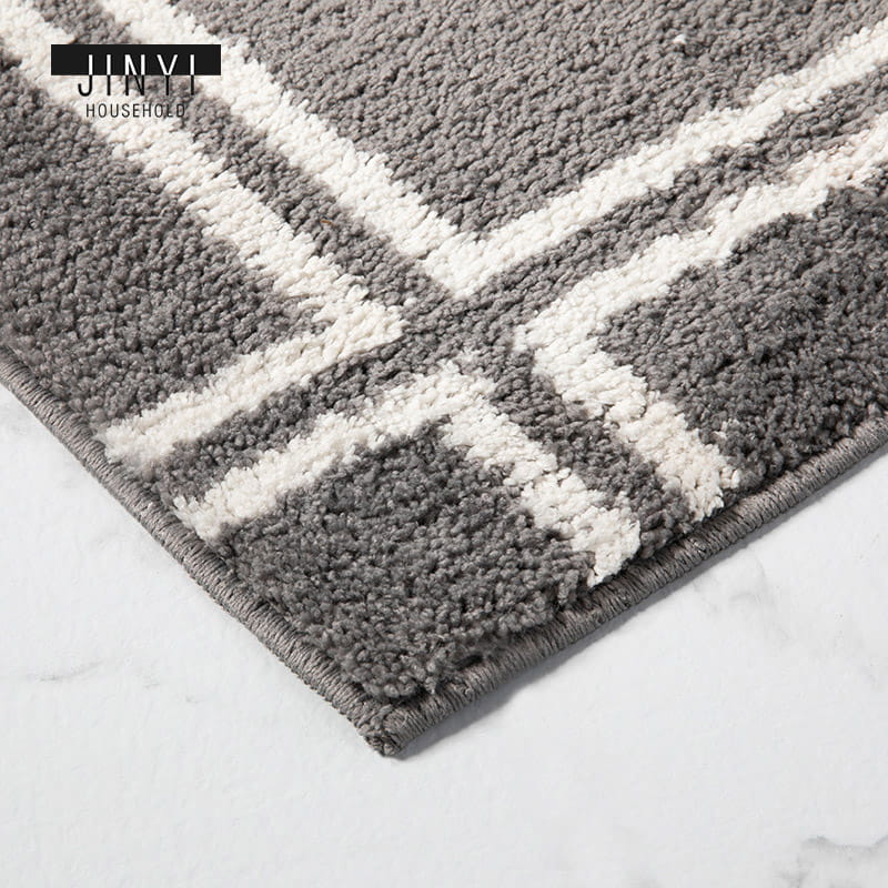 Alfombrilla de baño de microfibra con tejido de jacquard a rayas de guinga JD610