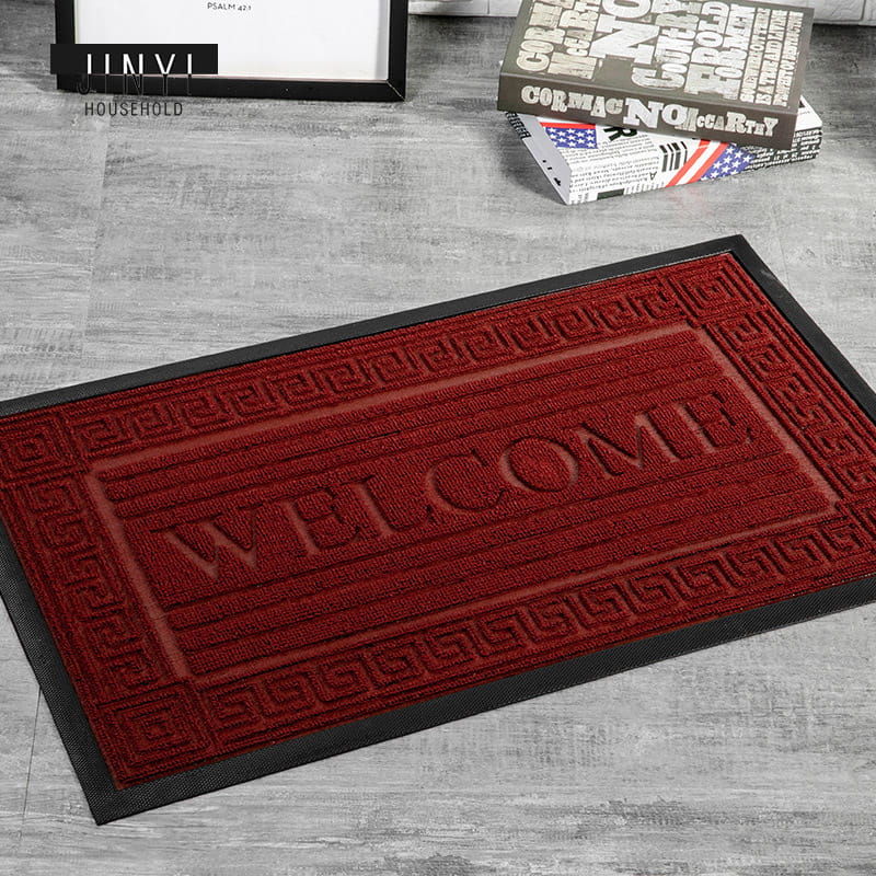 Bienvenido personalizado impreso al por mayor impermeable antideslizante alfombra de goma de la puerta